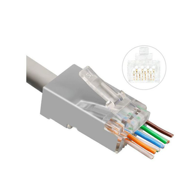 Microconnect KON512-50EZ connecteur de fils RJ45 Argent, Transparent Microconnect KON512-50EZ connecteur de fils RJ45 Argent, Transparent